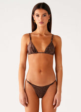 Serefina Bead Bikini Bottom - Chocolate